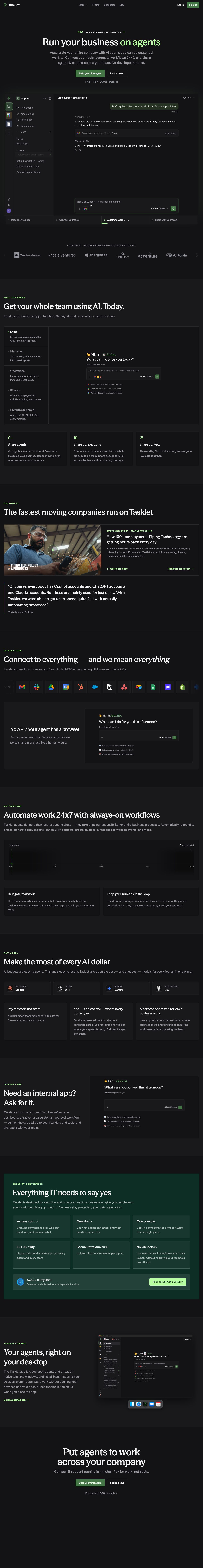Full original Tasklet homepage